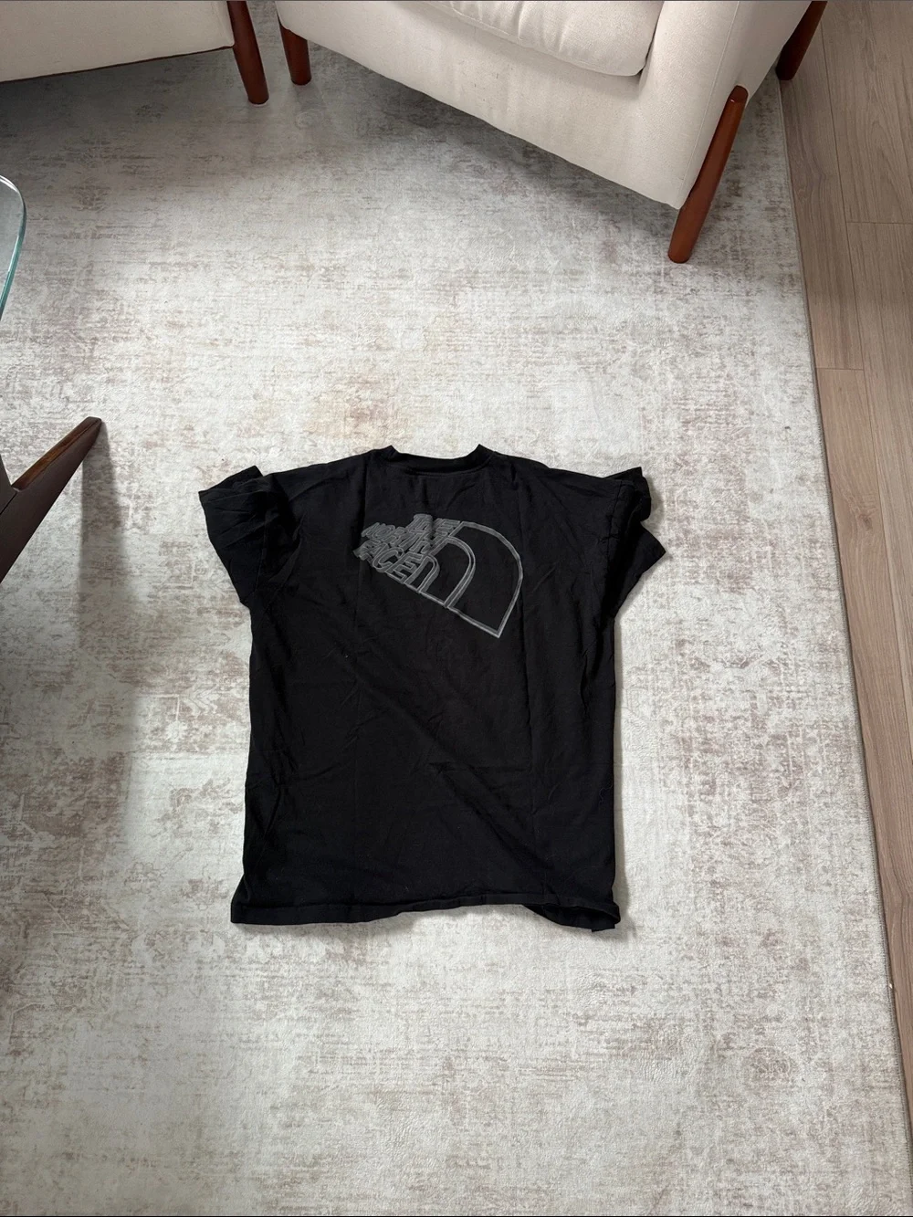 The North Face Men's Black Crewneck Tee with Coordinates Print
